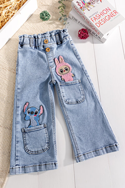 Babymod Pantaloni din denim Lycra cu imprimeu pentru fete