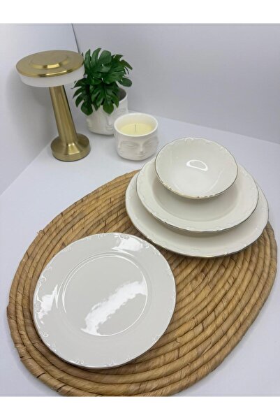 Tulü Porselen TULU PORSELEN 24 PARÇA 6 KİŞİLİK PREMIUM SUNUM YEMEK TAKIMI
