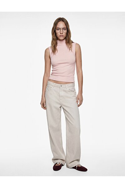 Koton Modal Mixed Slim Fit Sleeveless Mock Neck Blouse