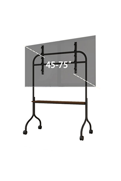 VariFurnx Mobile TV Cart Easel Rolling TV Stand Universal TV Stand for 45 to ...