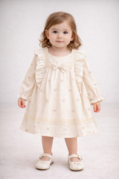 MBK GARDEN Baby Girl Dress – Stylish Infant Dress with Ruffle Detail and Bow ...