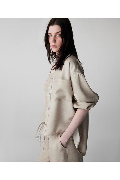 İpekyol Strass taşlı gömlek ceket