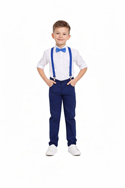 Nacar Erkek Çocuk 23 Nisan 29 Ekim Yeni Sezon Gömlek&Pantolon&Askı-Papyon 4'l...