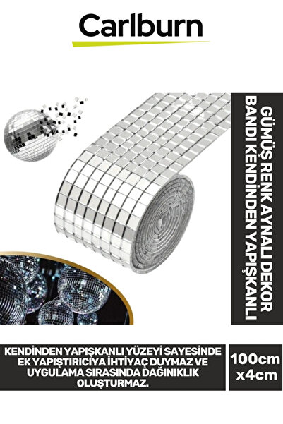 Kozera #DiğerPartiMalzemeleri Işık Yansıtan Gümüş Renk Aynalı Dekor Bandı Ken...