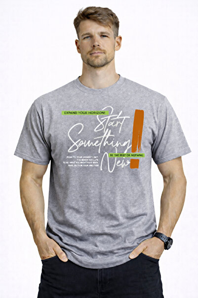 herkesemoda Start New Detailed Basic Men's T-Shirt
