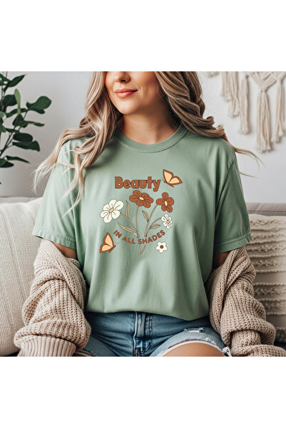 herkesemoda Detaliu imprimat Beauty Print basic tricou