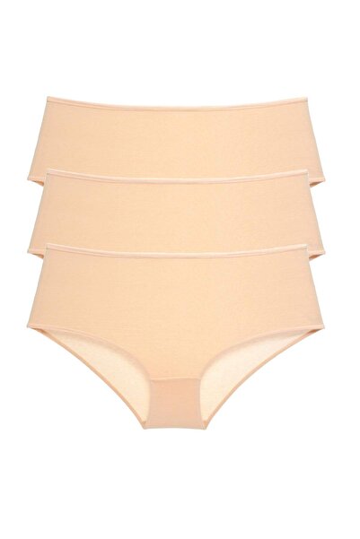 Mestore 3 Pieces Women's High Waist Bato Panties Skin