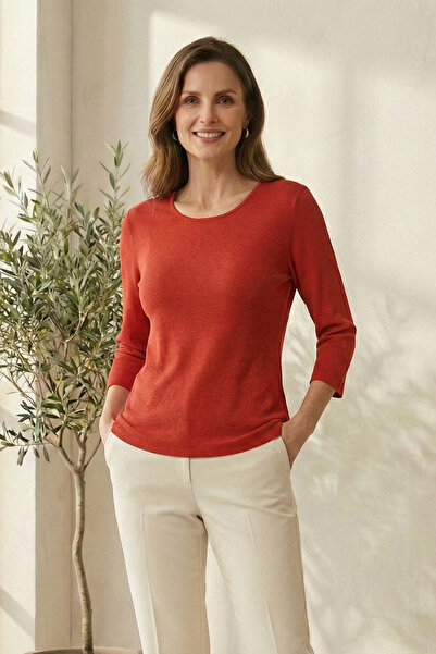 YXL COLLECTION Дамска блуза с еластична яка и ръкави Truvakar (за четири сезо...