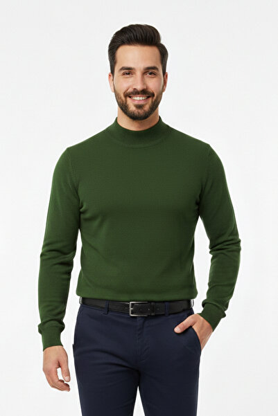 Pulltonic Men's Half Turtleneck Solid Sweater