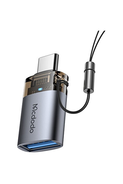 Mcdodo Adaptor USB-A la USB-C cu funcție OTG, cu șnur - (OT-7400) - Negru