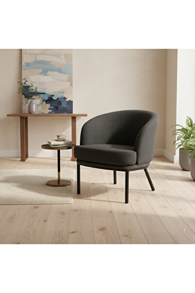 Arnohome Modern chair with a contemporary design - luxurious fabric and black...