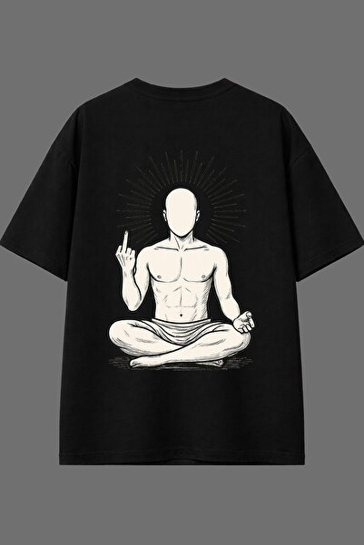 VSRN Μπλουζάκι με σχέδιο Relaxation Meditation και στάμπα στην πλάτη, μαύρο, ...
