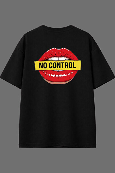 VSRN Μπλουζάκι No Control Design με στάμπα στην πλάτη, μαύρο, oversized