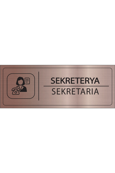 Mayeka Sekreterya İsimlik Bronz Metal Kapı İsimliği Levhası Yönlendirme Tabelası