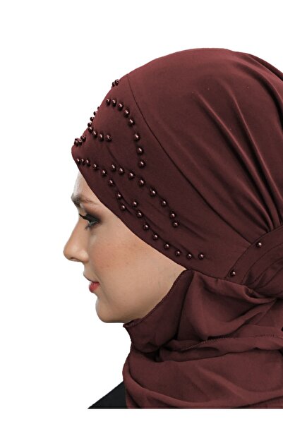 elysianfidan غطاء رأس طبي جاهز باللون البني مع وشاح، مناسب للاستخدام الطبي