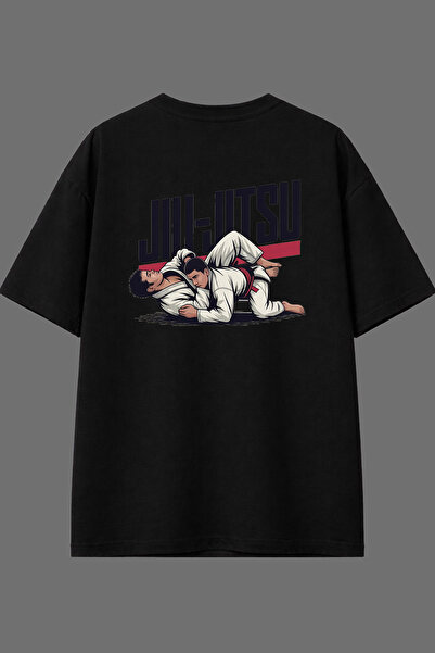 VSRN تي شيرت أسود كبير الحجم بتصميم كاريت مطبوع من الخلف