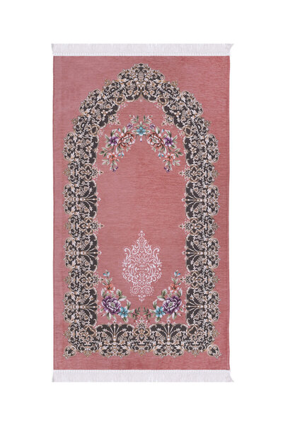 Bursa İpek Pink Jury Pattern Special Woven Prayer Mat