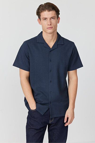 PAULMARK Cămașă cu mânecă scurtă și guler cubanez pentru bărbați