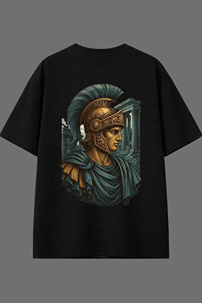 VSRN تي شيرت أسود كبير الحجم بتصميم شيفالير 11 مطبوع من الخلف