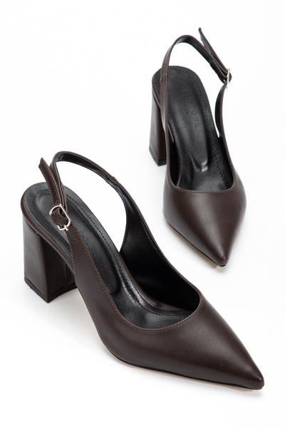 camaiore Bitter Brown Heeled Women's Classic Shoes