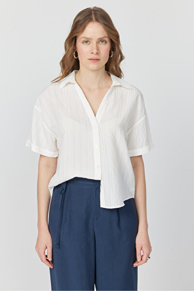 PAULMARK Cămașă cu mânecă scurtă în dungi pentru femei