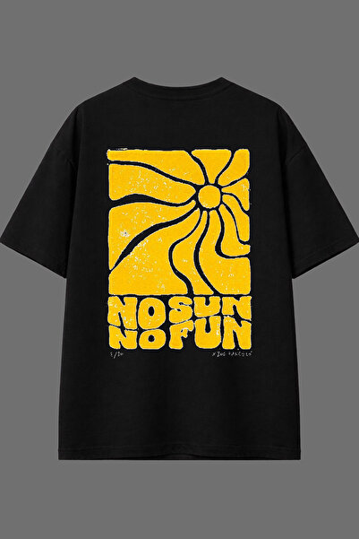 VSRN No Sun No Fun Σχέδιο με εκτύπωση στην πλάτη Μαύρο Oversize T-shirt