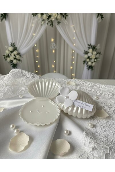 Candles Flame 10 Adet İstiridye Mum Hediyelik - Söz, Nişan, Nikah, Mevlüt Hat...