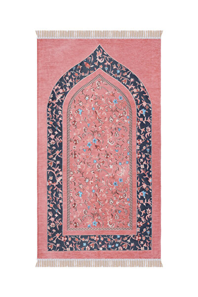 Bursa İpek Pink Ravza Pattern Special Woven Prayer Rug
