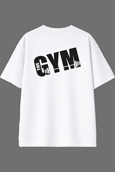 VSRN Gym 1 Design White Oversize T-Shirt with Back Print