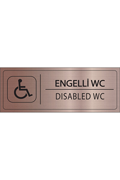 Mayeka Engelli Wc İsimlik Bronz Metal Kapı İsimliği Levhası Yönlendirme Tabelası