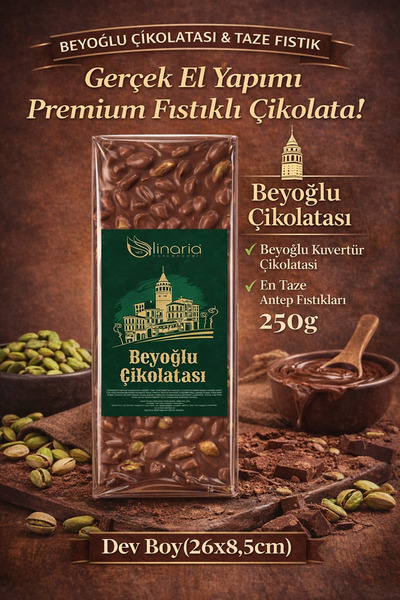 LİNARİA Sütlü Fıstıklı Beyoğlu Tablet Çikolata
