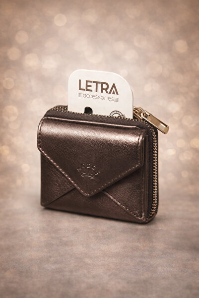 Letra KADIN CÜZDAN METALİK KAHVERENGİ