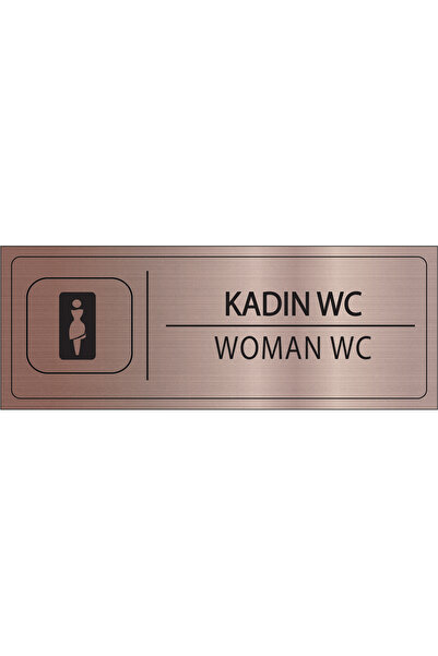 Mayeka Kadın Wc İsimlik Bronz Metal Kapı İsimliği Levhası Yönlendirme Tabelası