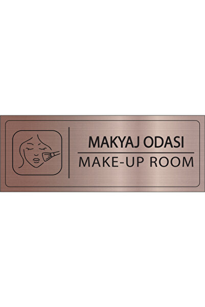 Mayeka Makyaj Odası İsimlik Bronz Metal Kapı İsimliği Levhası Yönlendirme Tab...