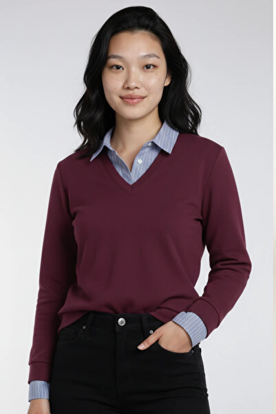 cemo Gömlek Detaylı İkili Görünümlü Sweatshirt