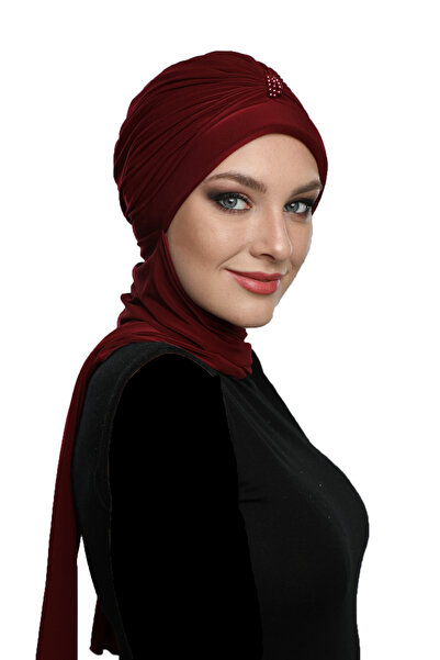 elysianfidan Handcrafted with Pearls and Embroidered with Pearls, Burgundy Re...