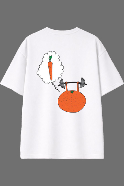 VSRN Hayaller Gym Design Back Printed White Oversize t Shirt