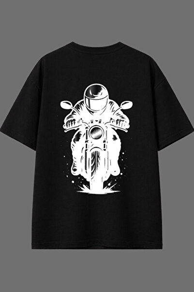 VSRN Tricou oversize negru cu imprimeu la spate Fast Motor Design