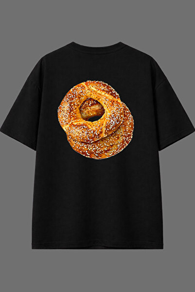 VSRN تي شيرت أسود كبير الحجم بتصميم سيميت مطبوع من الخلف