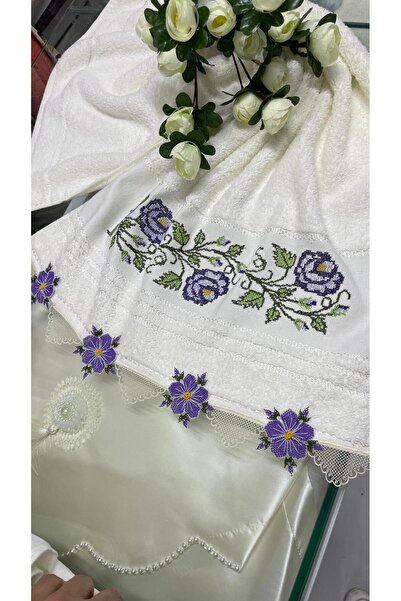 AHSEN TASARIM SUNİ İPEK İPTEN İĞNE OYASI-HAVLU-ELYÜZHAVLUSU