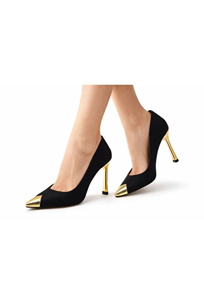 Ajax Siyah Şık Abiye Ayakkabı 6 Cm Topuk