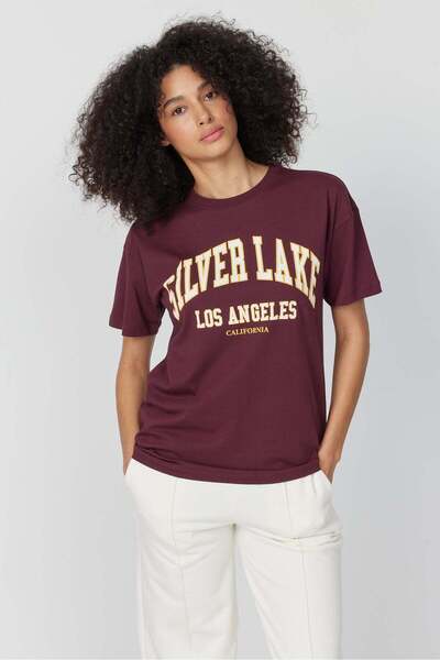 PAULMARK تي شيرت نسائي مطبوع عليه نص