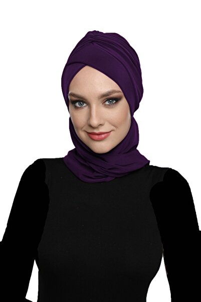 elysianfidan Шал Kardelen с подплата, лилав тюрбан, хиджаб, басейн и външен к...