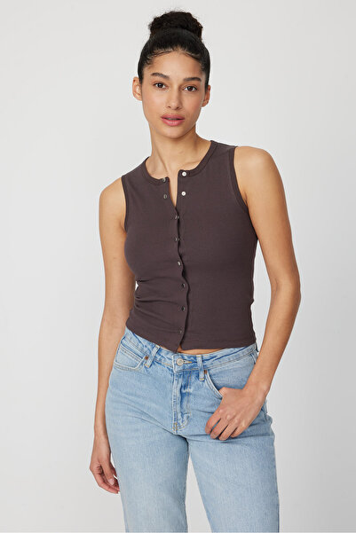 PAULMARK Bluză de damă cu mâneci scurte și închidere frontală cu capse