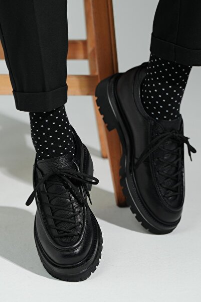 TETRİ More Model Hakiki Deri El Yapımı Siyah Casual Ayakkabı