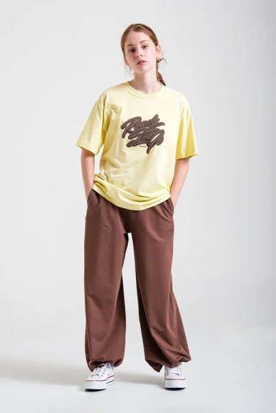 LOCO LOCO Girl's 8406 T-Shirt and Pants 2 Thread Set