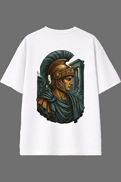 VSRN تي شيرت أبيض كبير الحجم بتصميم شيفالير 11 مطبوع من الخلف