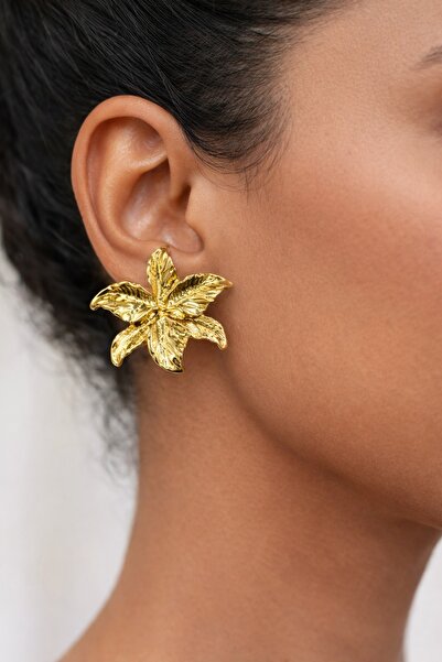 Jack Ferrero أقراط ذهبية على شكل زهرة اللوتس