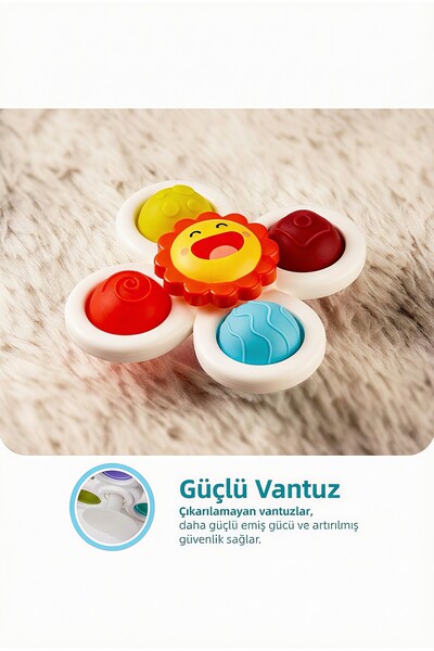 Circle Toys Suction Cup Sensory Developmental Spinner Toy Set of 3 – Rotating Baby Toy (12 Months+)