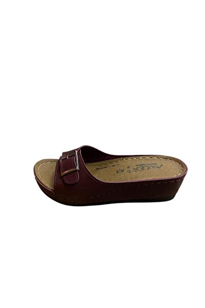 MULEX Women's Wedge Heel Single Buckle Esem Slippers